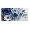 Vanity Aluminum Front License Plate (Blue and White Floral)