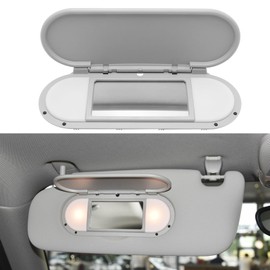 Abodvu Compatible with 2015-2022 Mini Cooper Sun Visor Vanity Mirror Cover,Front Visor Illuminated Mirror Cover Replacement F55/56/60 for Left/Right,1PCS Sun Visor Makeup Mirror Buckle Cover,Gray