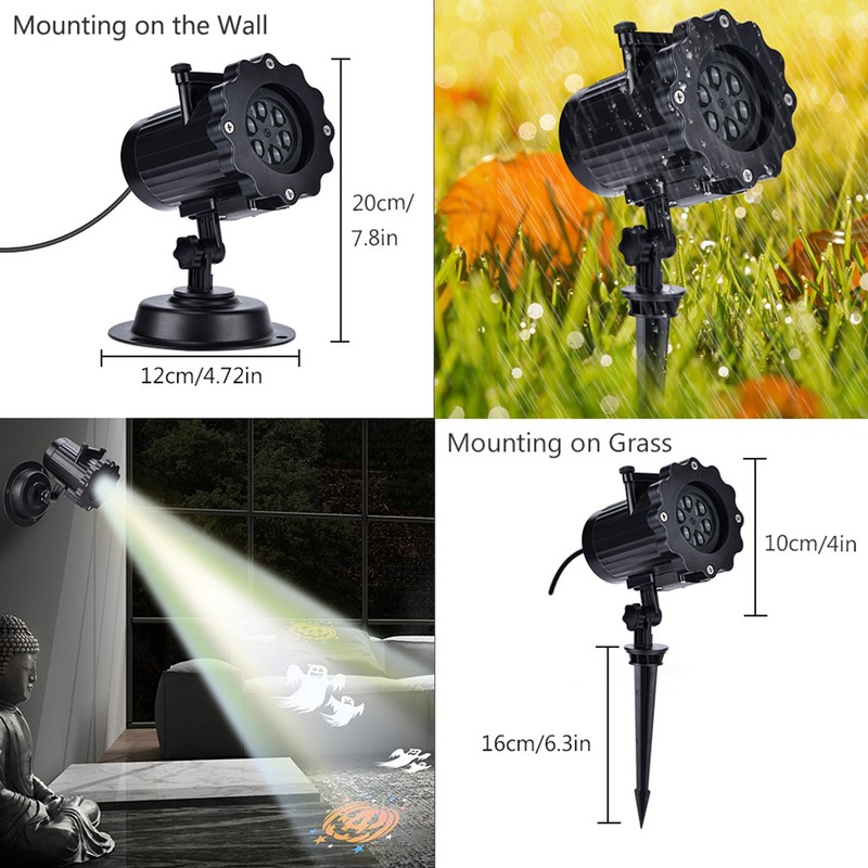 LED Projector Light, Outdoor Indoor Xmas Decorative Lights, Rotating Waterproof