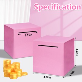 Totola Stainless Steel Piggy Bank for Adults, Indestructible Savings Box for Cash, Must-Break-to-Open Metal Secure Money Banks for Kids, Unbreakable Coin Bank for Money Saving Plan (Pink, 4.72inch)