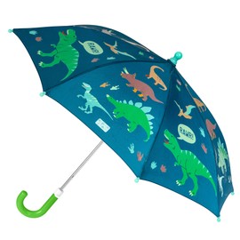 Stephen Joseph Kids' Color Changing Wet Dry Umbrella, Water reacting, Auto Open Umbrellas for Rain Children's Umbrella, DINO, 23" X28