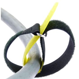 100 x 30 cm x 25 mm resealable Velcro cable ties yellow with metal eyelet - cable Velcro tape 300 mm reusable