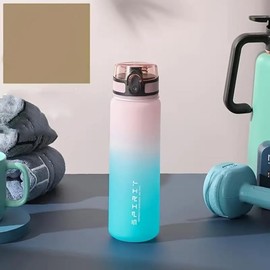 Xingdianfu Sports Water Bottle 500 ml, 650 ml, 1000 ml Large Drinking Bottle, Leak-Proof, Fitness Water Cup, Outdoor Water Bottle, Sippy Cup Cup Water Glasses (Pink - Blue, 650 ml)