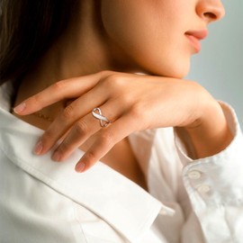 Suplight Sterling Silver Opal Rings October birthstone Cubic Zirconia Infinity Engagement Wedding Ring Eternity Fine Jewelry for Women Size 12