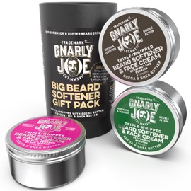 Gnarly Joe Beard Softener Gift Pack for Men (3 Jars, All Scents). Triple-Whipped Combined Beard and Face Creams