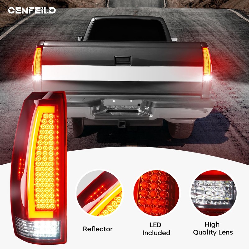 Cenfeild Tail Lights Assembly [LED Kit] Compatible with Chevy Avalanche