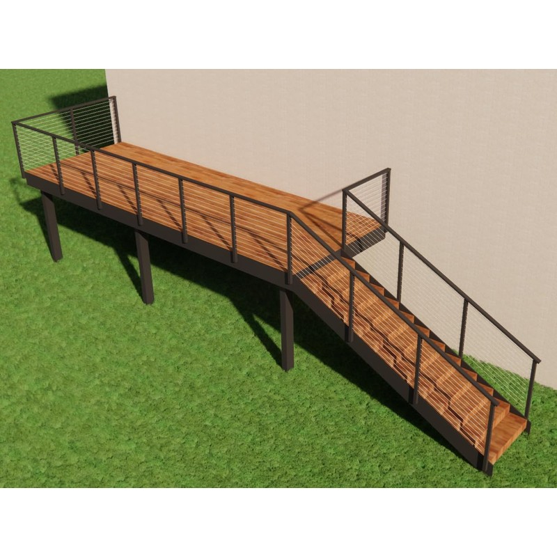 Senmit Cable Railing Corner Post Fascia Mount-Stainless Steel Square Weldless