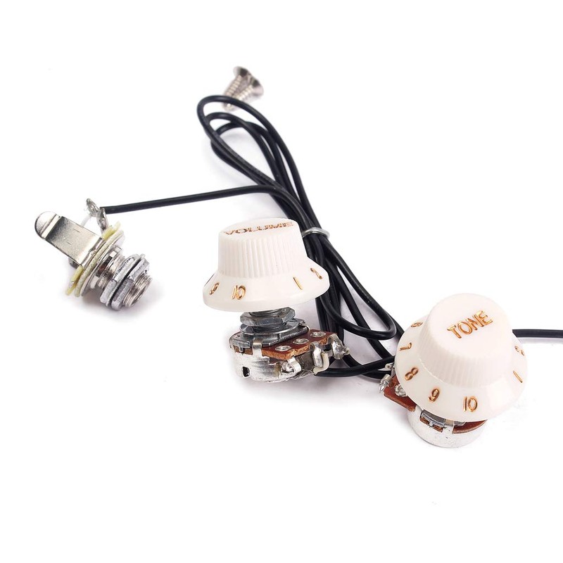 Alnicov White Sound Hole Magnetic Pickup with Tone Volume Knobs