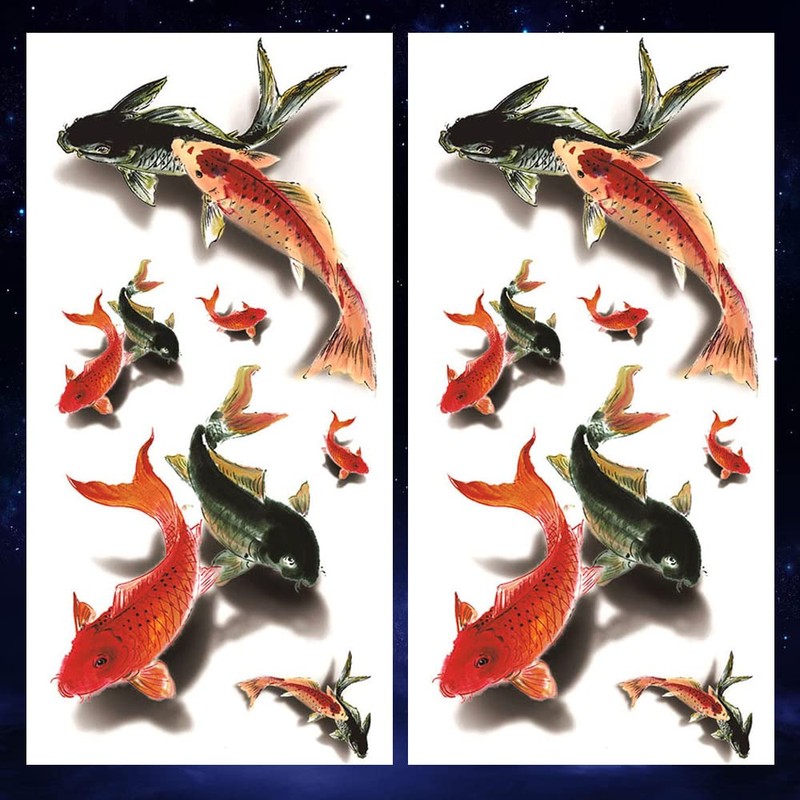 Oottati 2 Sheets Waterproof Arm Hand Temporary Tattoo Stickers 3D