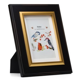 ibalux 5x7 Picture Frame Photo Frame, Made of Solid MDF Wood with Real Glass, Display Pictures 4x6 with Mat or 5x7 without Mat, Vertical and Horizontal Formats for Wall Hanging or Tabletop Display