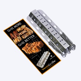 VertiGrille Vertical Skewer Rack (12 skewers) - Air Fryer Rack - Smoker Rack - Grill and Oven Chicken Wing Rack and Much More