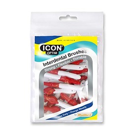 25 Stoddard ICON Interdental Brushes. VALUE PACK. All with extendable handles.CHOOSE FROM Four different sizes and colours available. FLOSS, Toothpick, PLAQUE TARTAR REMOVAL ORAL HYGIENE - Red 0.5 mm