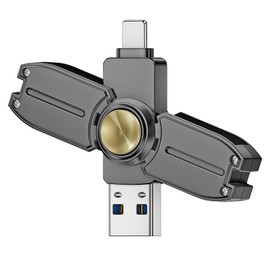 Exsellon 128 GB Speicherstick für Phone/Pad/Android/PC/Mac/Tablet, 3-in-1 USB Stick Phone Speicherstick mit Kreisel-Design–Geeignet zum Speichern von Fotos und Videos Sowie zum Stressabbau Unterwegs