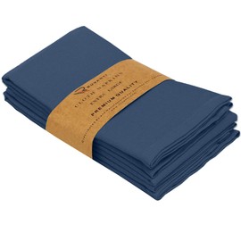 Ruvanti Cloth Napkins Set of 4, 18x18 Inches Napkins Cloth Washable, Soft, Durable, Absorbent, Cotton Blend. Table Dinner Napkins Cloth for Hotel, Lunch, Restaurant, Wedding Parties - Ocean Blue
