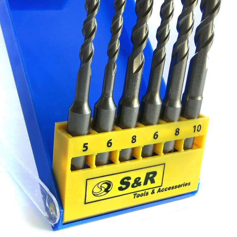 S&R Hammer Drill Bit Masonry Drill Bit 6 Piece SDS