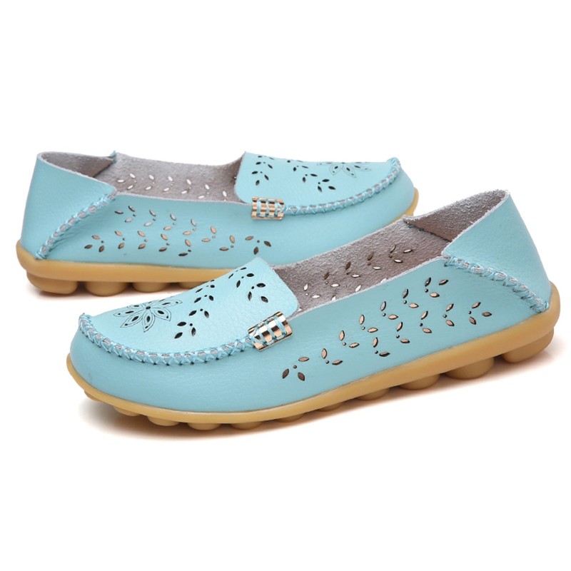 VenusCelia Zapatos de barco cómodos para caminar para mujer, Aqua(recorte),