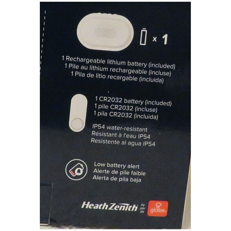 Heath Zenith Doorbell Battery Wireless Kit USB Rechargeable 8 Color