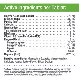 Only Natural Pet Stool Eating Deterrent for Dogs and Puppies - Stop Stool Eating Coprophagia with Digestive Enzymes- Pet Supplement - 90 Tablets