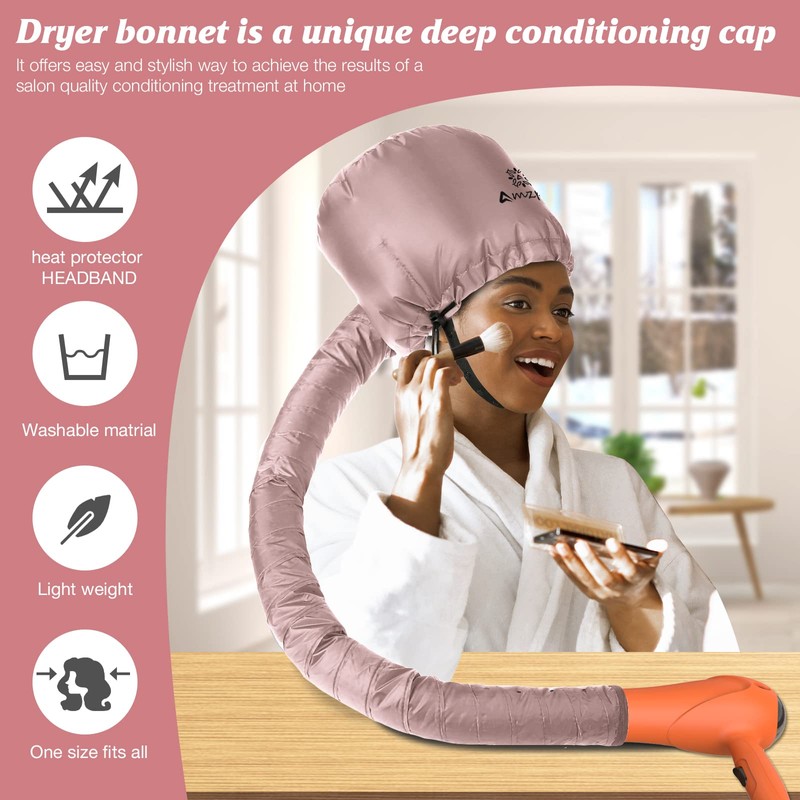 Bonnet Hood Hair Dryer Attachment - Soft, Adjustable Extra Large