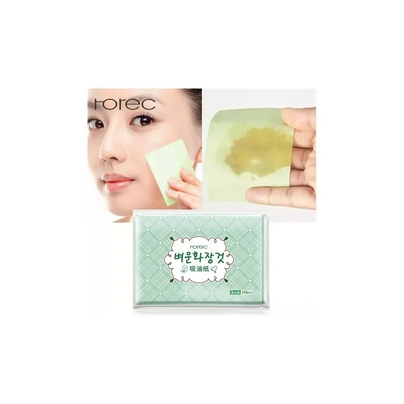 600p Papel Te Verde Absorbente Grasa Facial Elimina Brillo