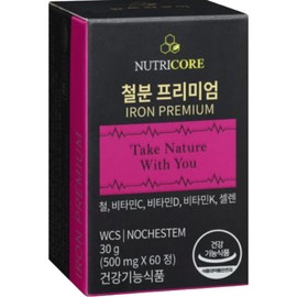 Nutricore Iron Premium 500mg x 60 tablets, 2 month supply / 뉴트리코어 철분 프리미엄 500mg x 60정 2개월분