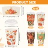 60 Set Fall Disposable Coffee Cups with Lids Sleeves, Autumn