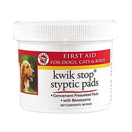 Miracle Care Kwik Stop Styptic Pads For Dogs, Cats, and Birds, Fast-Acting Blood Stop Pads For Pets, Quick Stop Bleeding Pads For Dog Nail Clipping, Minor Cuts, Grooming, 90 count | Miracle Care