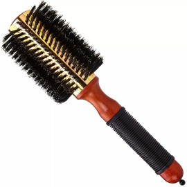 Comare Medium Round Blow Dry Brush - Boar Bristle, Thermal Metal Barrel, Professional
