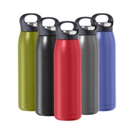 OGGI Freestyle Stainless Steel Insulated Water Bottle- Double Wall Vacuum Insulated, Travel Thermos, 23oz(680ml), Red