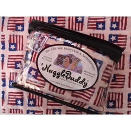 'NUGGLEBUDDY Microwavable Moist Heat & Aromatherapy Organic Rice Pack. RETRO AMERICAN FLAG Fabric with SPEARMINT EUCALYPTUS Aromatherapy.