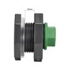 sourcing map PVC Bulkhead Tank Adapter with Green Plug Fitting