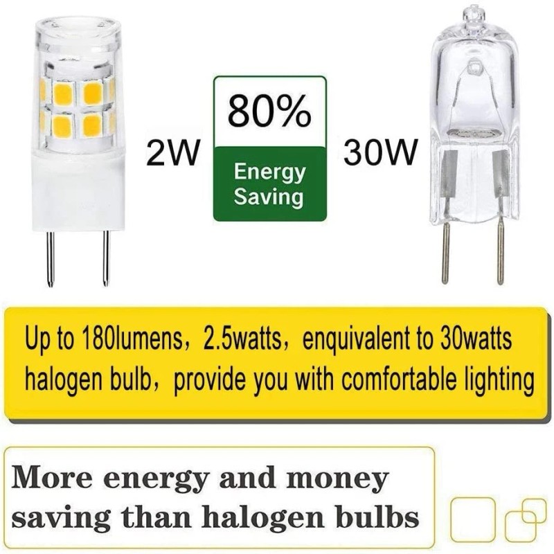 Unbranded 5x G8 LED Bulb Non-Dimmable 2.5W 17-2835SMD 3000K Cabinet