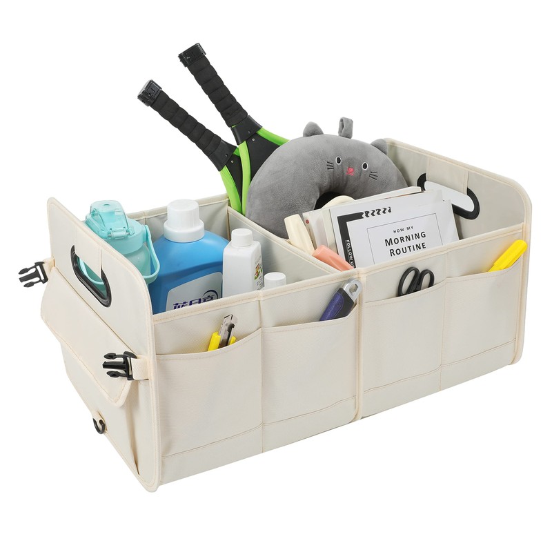 AOKJOY Car Trunk Organizer, Green, Foldable, Non-slip, Adjustable, Multiple Compartments,