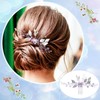 PAGOW 2PCS Leaf Hair Combs, Purple Rhinestone Hair Comb Clips,