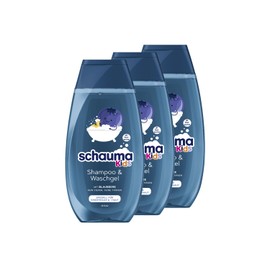 Schauma Schwarzkopf Kids Shampoo & Wash Gel Blueberry (3x 250 ML), Children Shampoo Detangles the Hair for Easier Combability, With a Mild & Fresh Scent