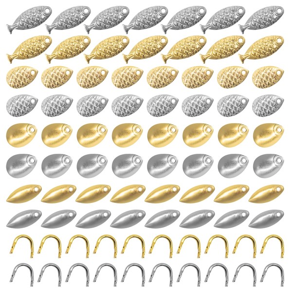 Waltool 700Pcs 8 Styles Fishing Spinner Blades Assorted Set with