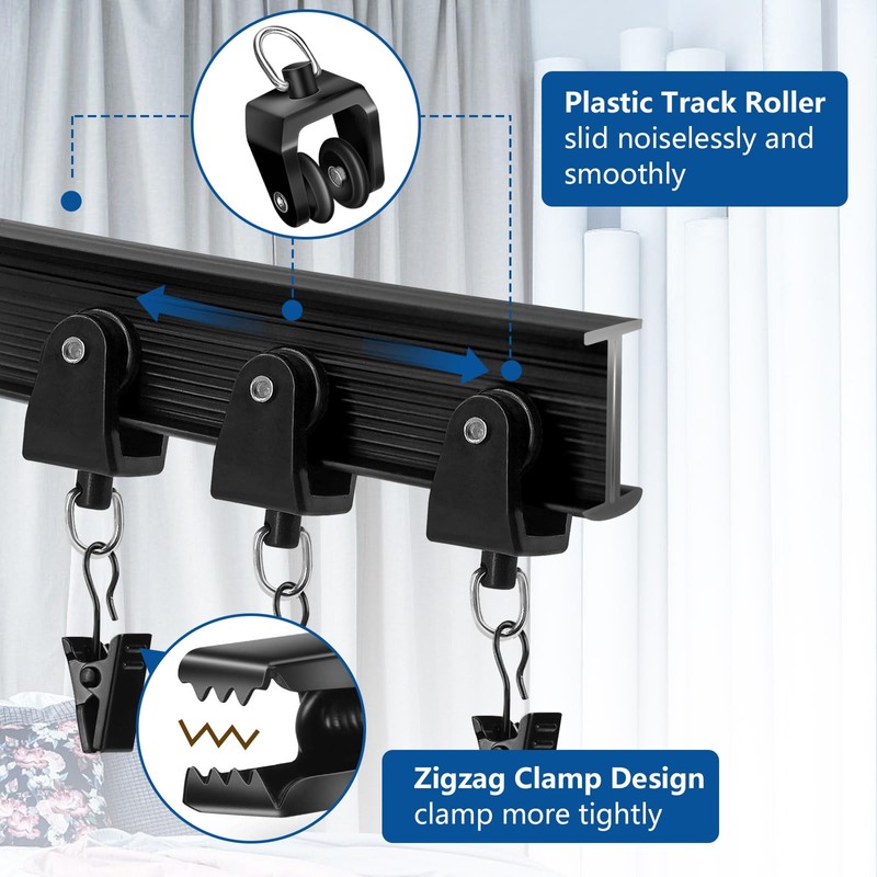 Flexible Bendable Ceiling Curtain Track 14 Ft Black Ceiling Track