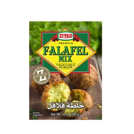Ziyad Falafel Dry Mix - 12 oz Gluten-Free, Vegan, Non-GMO, No Additives, No Preservatives - Vegan/Vegetarian Spice Mix with Minced Onion, Garlic, Sesame - Great for Making Veggie Burgers and Snacks (Pack of 6)