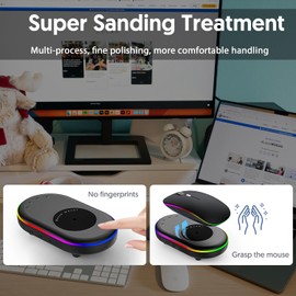 LED Mouse Jiggler Undetectable Mover Device with Timer, Mouse Mover Work from Home - ON/Off Switch, Driver-Free Shaker for Keeping PC Active and Secure