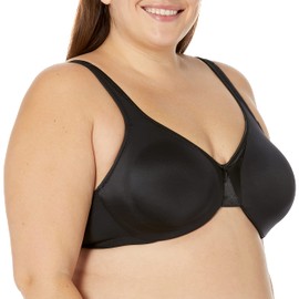 Warner's Women's Plus Size Signature Cushioned Support and Comfort Underwire Unlined Full-Coverage Bra 35002A, Black, 40DD