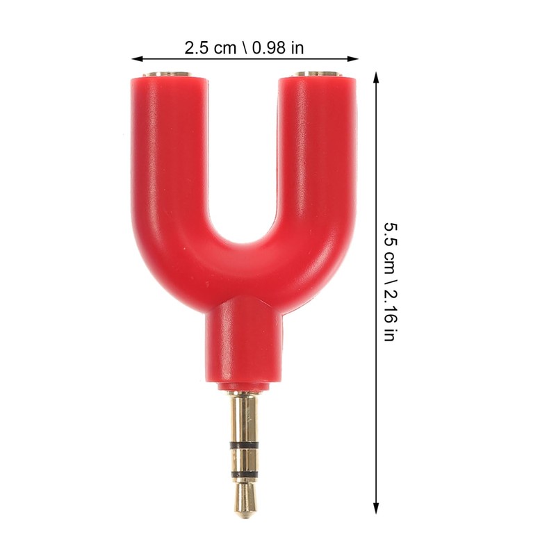 CAXUSD 5sets Professional Headset Splitter 1 to 2 Headphone Adapter