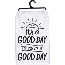 Primitives by Kathy LOL Made You Smile Dish Towel, 28 x 28-Inches, Good Day