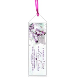 New Creation Bookmark 2 Cor. 5:17 Vinyl Sleeve 2"x7" Ribbon Butterflies