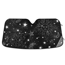 Windshield Sun Shade for Car Truck & SUV - Space Galaxy Pattern Folding Auto Front Window Sunshade, Shield Cover for Car Screen, Protector Blocks UV Rays and Keeps Vehicle Cool (55 x 27.6 Inch)