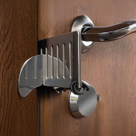 Portable Double Security Door Lock for Hotels & Rentals Gold 10ea