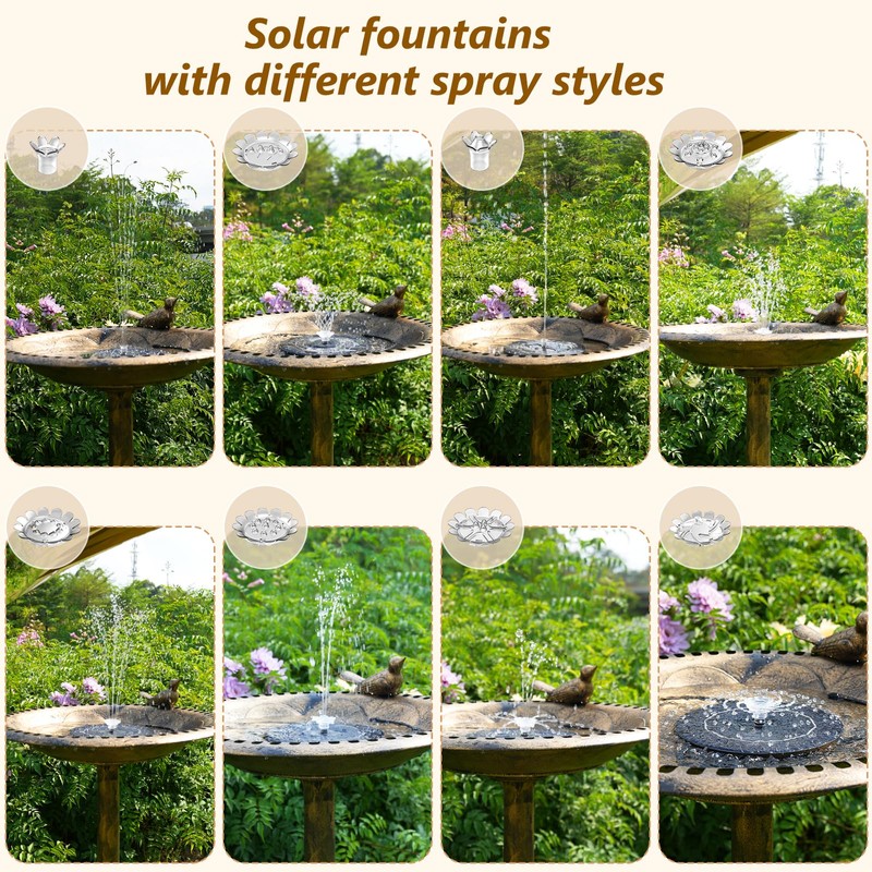 AISITIN 28 Inch Bird Bath with 3.5W Solar Fountain for