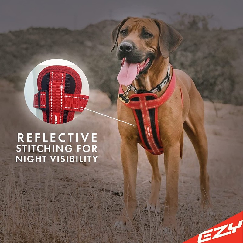 EzyDog Chest Plate Harness - Dog Vest Harness, Denim, Extra