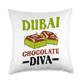 Dubai Chocolate Throw Pillow
