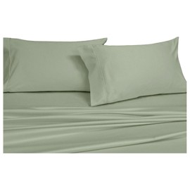 Royal Hotel Bedding Cotton Pillowcases, 2PC Pillow Cases, 100% Cotton, 300 Thread Count, Sateen Solid - Sage - King Size