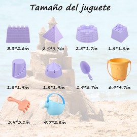 CELESUSSAS 10 Piezas de Juguetes de Playa para niños, Juguetes de Arena de Playa con Bolsa de Malla, Cubo de Playa y Pala para Que los niños jueguen en la Playa al Aire Libre